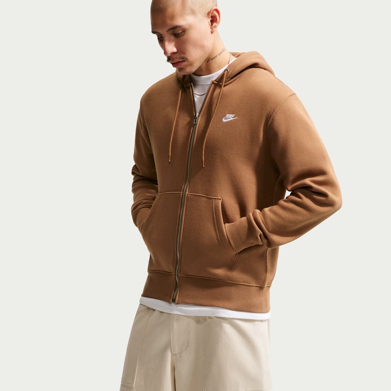 Felpa con cappuccio Nike Club Full-Zip Fleece "Ale Brown" | Uomo | | 03 | SPORTSHOWROOM