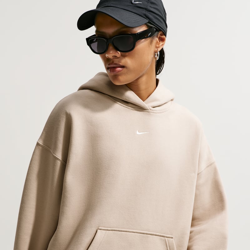 Nike Studio Fleece Medium Weight Oversized Pullover Hettegenser "Cream II & Sail" | Dame | | 02 | SPORTSHOWROOM