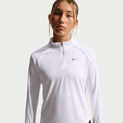 Haut Nike Tempo Dri-FIT Long-Sleeve Half-Zip "White" | Enfant | Course à pied | 01 | SPORTSHOWROOM