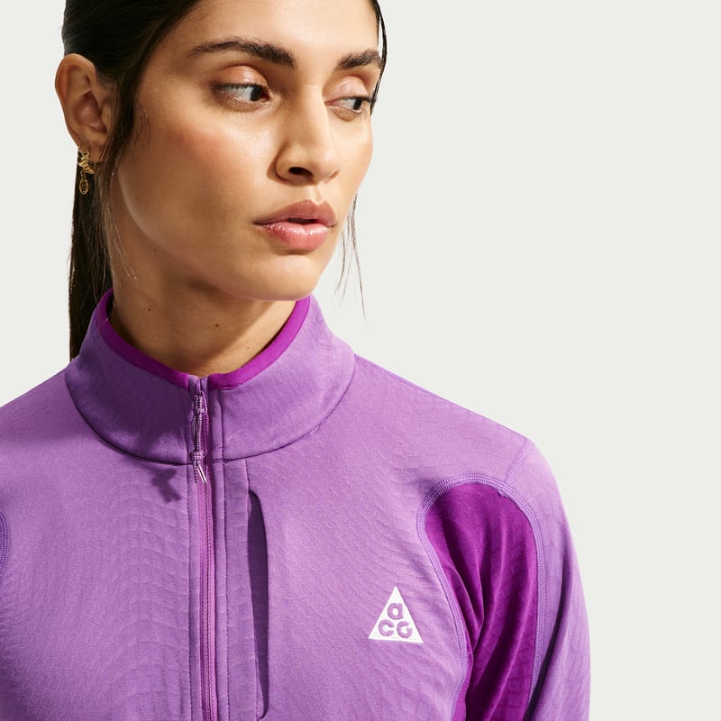 Nike ACG "Wolf Grid" Therma-FIT 1/2-Zip Top "Monarch Purple & Bold Berry" | Dames | Hiken | 03 | SPORTSHOWROOM