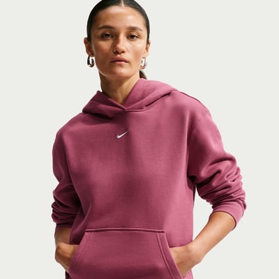 Nike Studio Fleece Medium Weight Pullover Hettegenser "Pink Smoke & Sail" | Dame | | 00 | SPORTSHOWROOM
