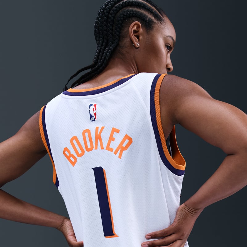 Nike Devin Booker Phoenix Suns 2023/24 Association Edition Dri-FIT NBA Swingman Shirt "White" | Men | Basketball | 04 | SPORTSHOWROOM