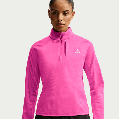 Nike ACG "Wolf Grid" Therma-FIT 1/2-Zip Top "Desert Pink & Light Orewood Brown" | Dames | Hiken | 01 | SPORTSHOWROOM