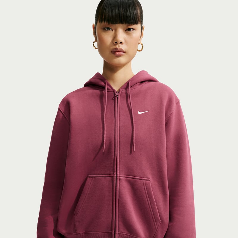 Nike Studio Fleece Medium Weight Full-Zip Hettegenser "Pink Smoke & Sail" | Dame | | 00 | SPORTSHOWROOM