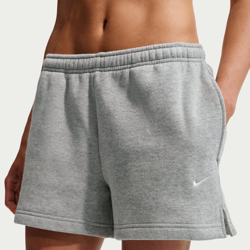 Nike Studio Fleece Medium Weight Mid-Rise Shorts "Dark Grey Heather & Sail" | Dame | | 01 | SPORTSHOWROOM