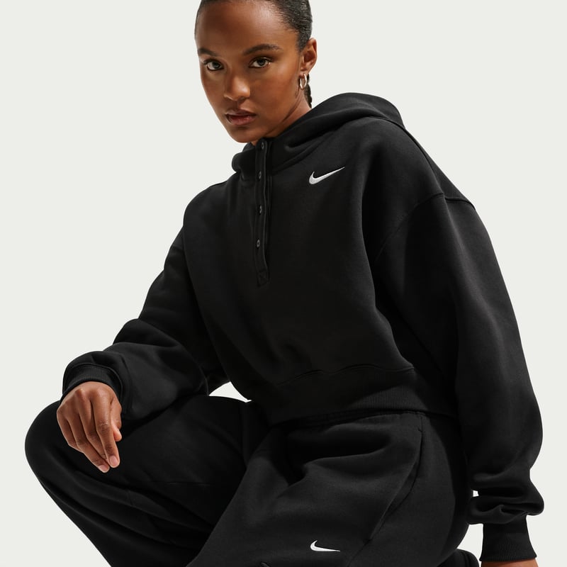 Nike Phoenix Fleece Oversized Cropped Henley IF0258-010 03