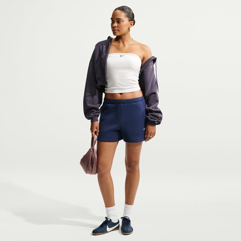 Nike Studio Fleece Medium Weight Mid-Rise Shorts "Midnight Navy & Sail" | Dame | | 00 | SPORTSHOWROOM