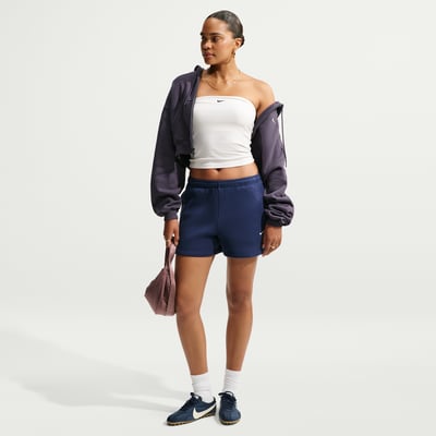 Nike Studio Fleece Medium Weight Mid-Rise Shorts "Midnight Navy & Sail" | Dame | | 00 | SPORTSHOWROOM