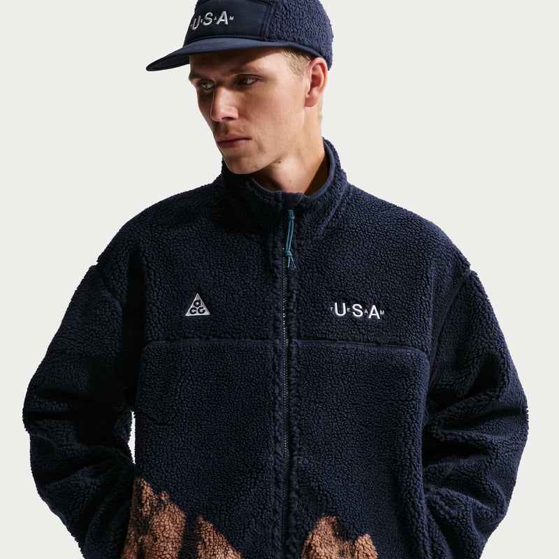 Nike ACG USA Therma-FIT ADV Windproof Full-Zip Fleece Jakke "Obsidian & Blue Lagoon" | Herre | | 01 | SPORTSHOWROOM