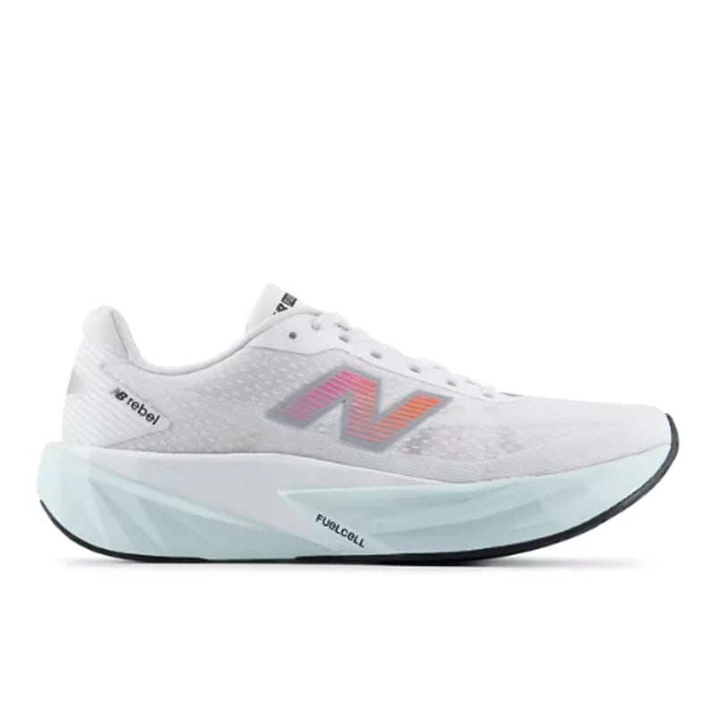 Tekaški copati New Balance FuelCell Rebel v5 "White & Pink Heat" | Moški | Tek | 00 | SPORTSHOWROOM