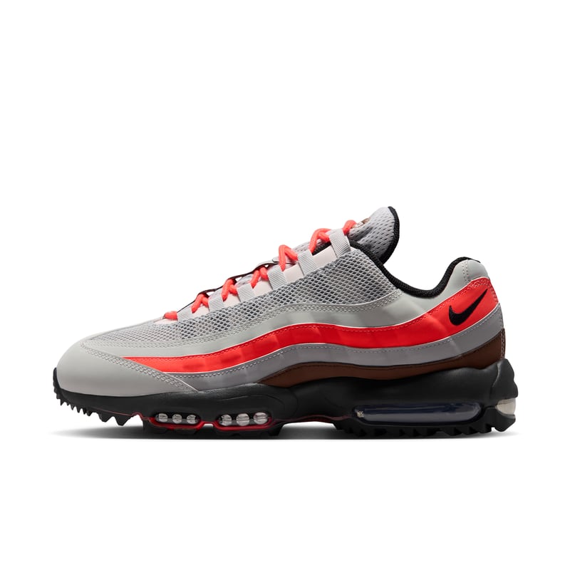 Nike Air Max 95 G golfschoenen "Light Silver & Bright Crimson" | Heren | Golf | 01 | SPORTSHOWROOM