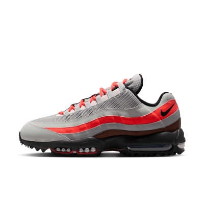 Buty do golfa Nike Air Max 95 G "Light Silver & Bright Crimson" | Mezczyzni | Golf | 01 | SPORTSHOWROOM