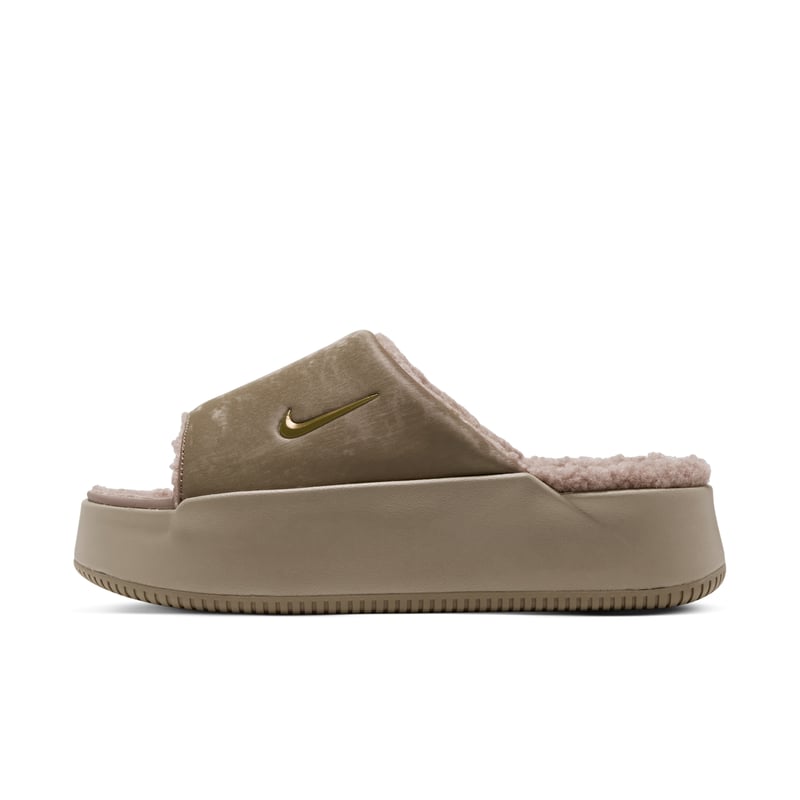 Nike Calm Elevation SE Faux Fur Slide trainers "Parachute Beige" | Women | SportStyle | 02 | SPORTSHOWROOM
