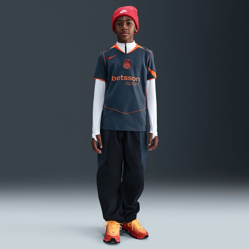 Nike Inter Milan 2025/26 Stadium Third Dri-FIT Total 90 Replica Shirt "Thunder Blue & Safety Orange" | Kinderen | Voetbal | 04 | SPORTSHOWROOM