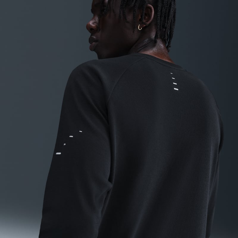 Tricko Nike Stride Dri-FIT Running Waffle Crew "Black & Reflective Silver" | Muži | Beh | 02 | SPORTSHOWROOM