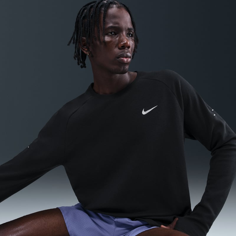Tricko Nike Stride Dri-FIT Running Waffle Crew "Black & Reflective Silver" | Muži | Beh | 03 | SPORTSHOWROOM