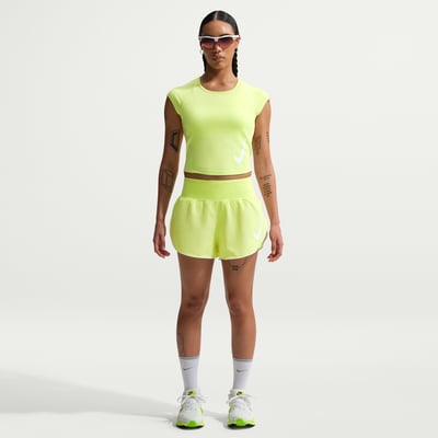 Short Nike Tempo Flow Swoosh Dri-FIT Mid-Rise Brief-Lined "Light Lemon Twist" | Femme | Entraînement & Course à pied | 01 | SPORTSHOWROOM