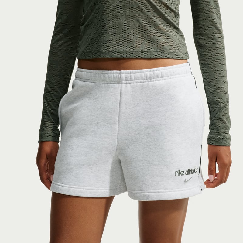 Nike Studio Fleece Medium Weight Mid-Rise Shorts "Birch Heather" | Dame | | 01 | SPORTSHOWROOM