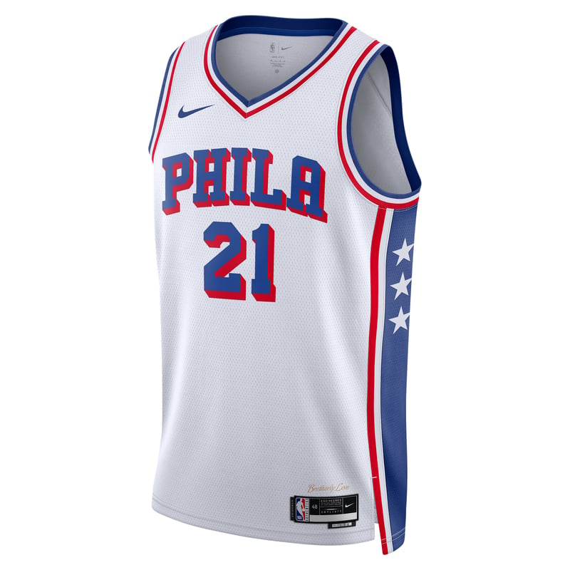Nike Philadelphia 76ers 2023/24 Association Edition Dri-FIT NBA Swingman Joel Embiid DX8472-101 01