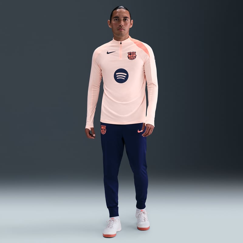 Nike F.C. Barcelona Strike Third Dri-FIT Total 90 Knit Drill Top "Crimson Tint & Bright Mango" | Men | Football | 04 | SPORTSHOWROOM