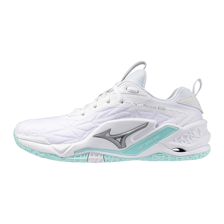 Обувки Mizuno Wave Stealth Neo 2 "White & Blue Tint" | Жени | Хандбал | 01 | SPORTSHOWROOM