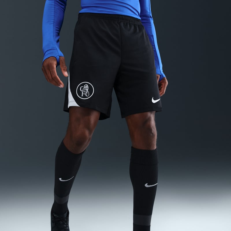 Nike Chelsea F.C. Strike Third Dri-FIT Total 90 Knit Shorts "Black & Field Silver" | Men | Football | 02 | SPORTSHOWROOM