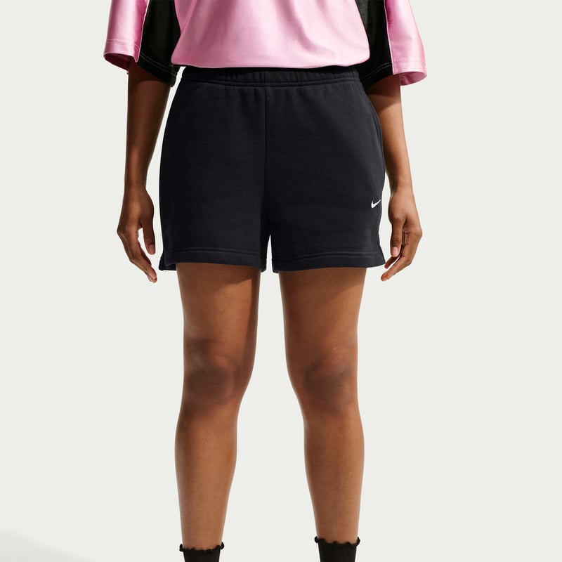 Nike Studio Fleece Medium Weight Mid-Rise Shorts "Total Black & Sail" | Dame | | 01 | SPORTSHOWROOM