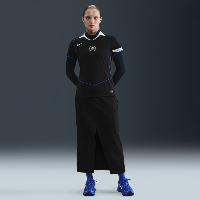 Nike Chelsea F.C. 2025/26 Stadium Third Dri-FIT Total 90 Replica Shirt "Black & Field Silver" | Women | Football | 04 | SPORTSHOWROOM