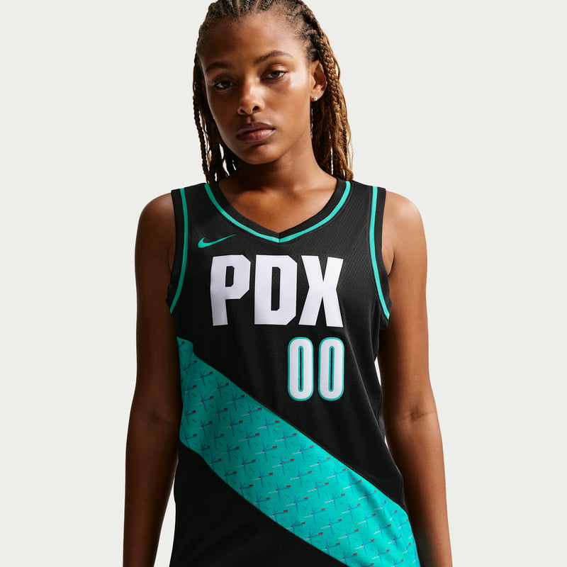 Nike Scoot Henderson Portland Trail Blazers City Edition NBA Swingman Shirt "Black & Bright Teal" | Men | SportStyle | 02 | SPORTSHOWROOM