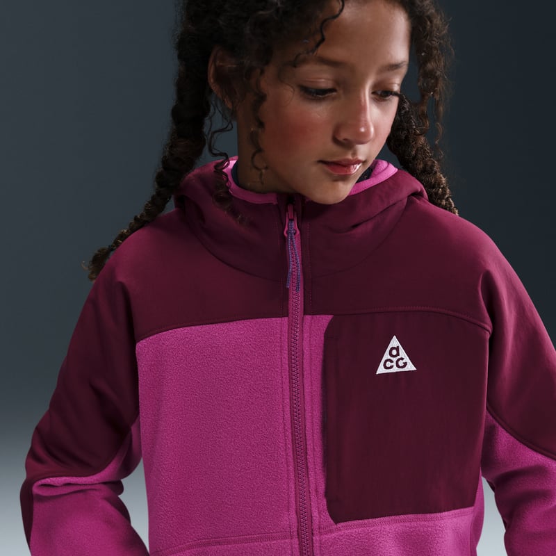 Nike ACG "Wolf Tree" Polartec Full-Zip Hettegenser "Cactus Flower & Bordeaux" | Barn | | 02 | SPORTSHOWROOM