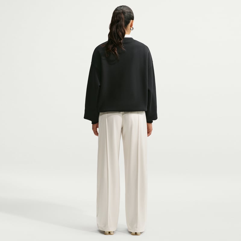 Nike Studio Fleece Medium Weight Oversized Crew Sweater "Black & Sail" | Women | | 04 | SPORTSHOWROOM