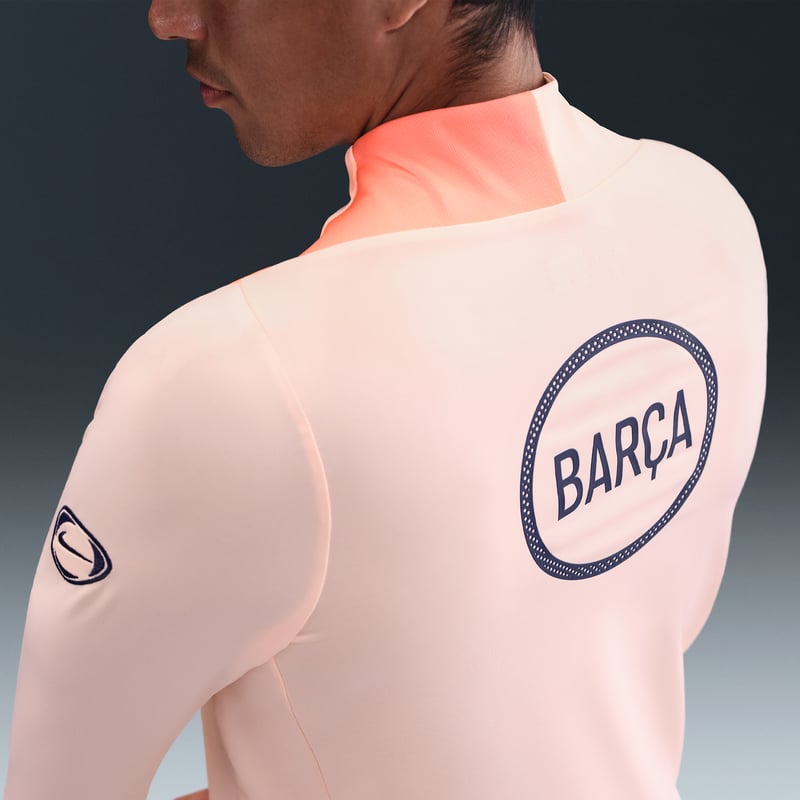 Nike F.C. Barcelona Strike Third Dri-FIT Total 90 Knit Drill Top "Crimson Tint & Bright Mango" | Men | Football | 02 | SPORTSHOWROOM