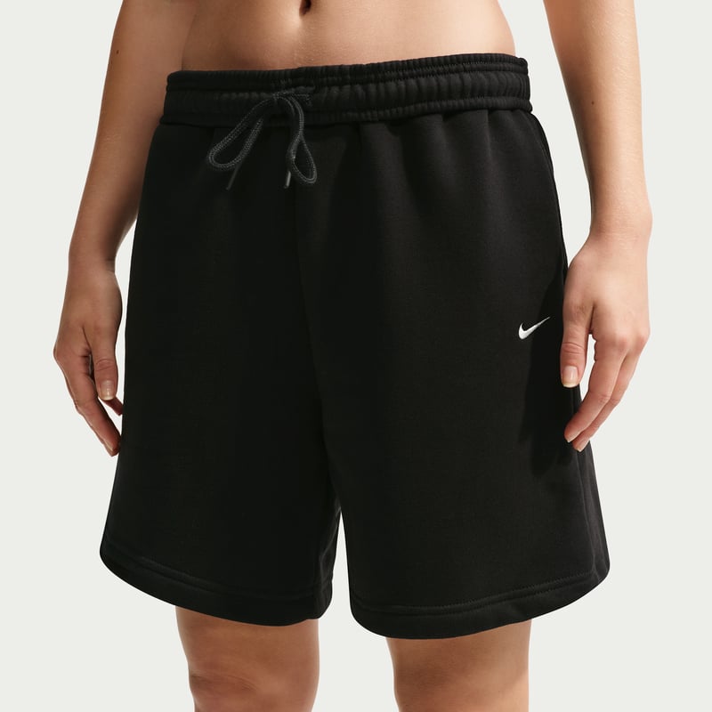 Nike Studio Fleece Medium Weight Oversized High-Rise Shorts "Total Black & Sail" | Dame | | 05 | SPORTSHOWROOM