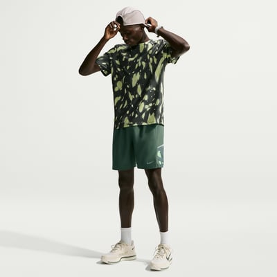 Nike Miler Dri-FIT Brief-Lined Shorts "Camo Green & Light Lemon Twist" | Herren | Laufen | 01 | SPORTSHOWROOM