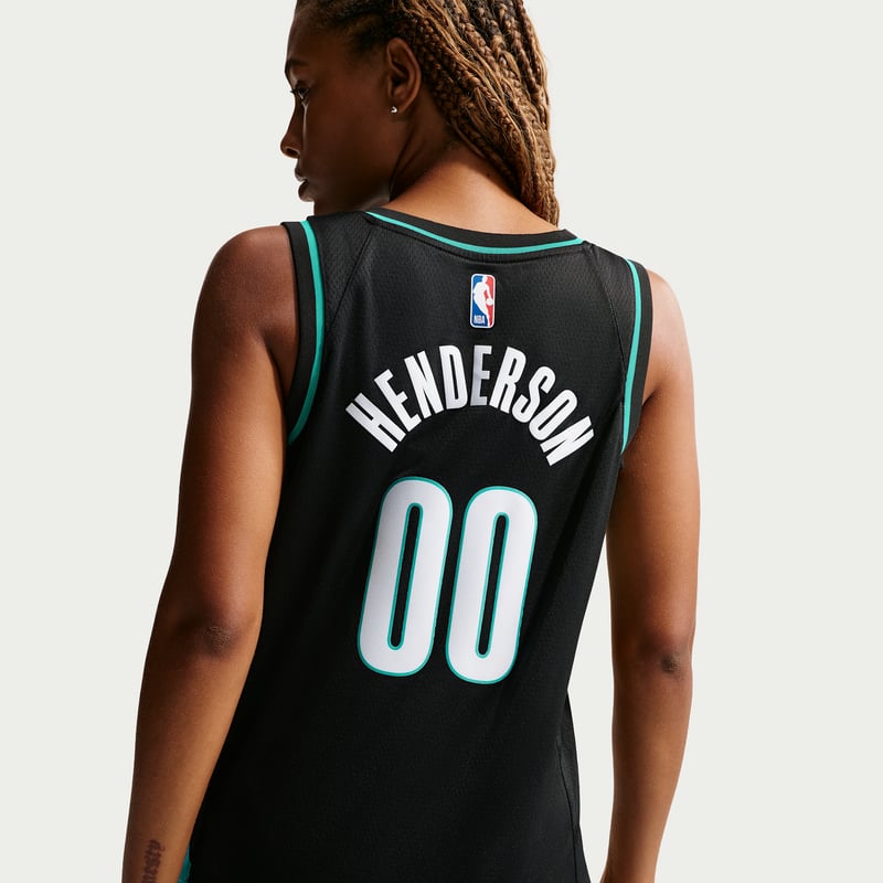 Nike Scoot Henderson Portland Trail Blazers City Edition NBA Swingman Shirt "Black & Bright Teal" | Men | SportStyle | 04 | SPORTSHOWROOM