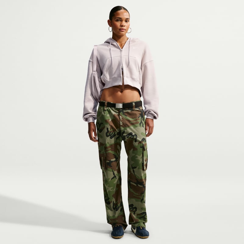 Nike Studio Fleece Medium Weight Oversized Full-Zip Cropped Hettegenser "Cream II & Sail" | Dame | | 03 | SPORTSHOWROOM