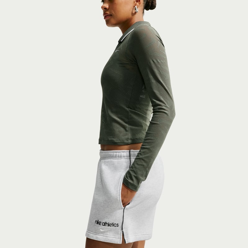 Nike Studio Fleece Medium Weight Mid-Rise Shorts "Birch Heather" | Dame | | 02 | SPORTSHOWROOM