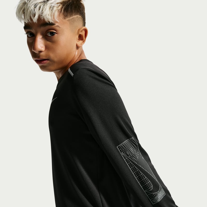 Camiseta Nike Miler Dri-FIT Long-Sleeve "Black" | Niños | | 03 | SPORTSHOWROOM