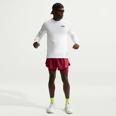 Nike Stride Dri-FIT 5" 2-in-1 Shorts "Tough Red" | Herren | Laufen | 01 | SPORTSHOWROOM