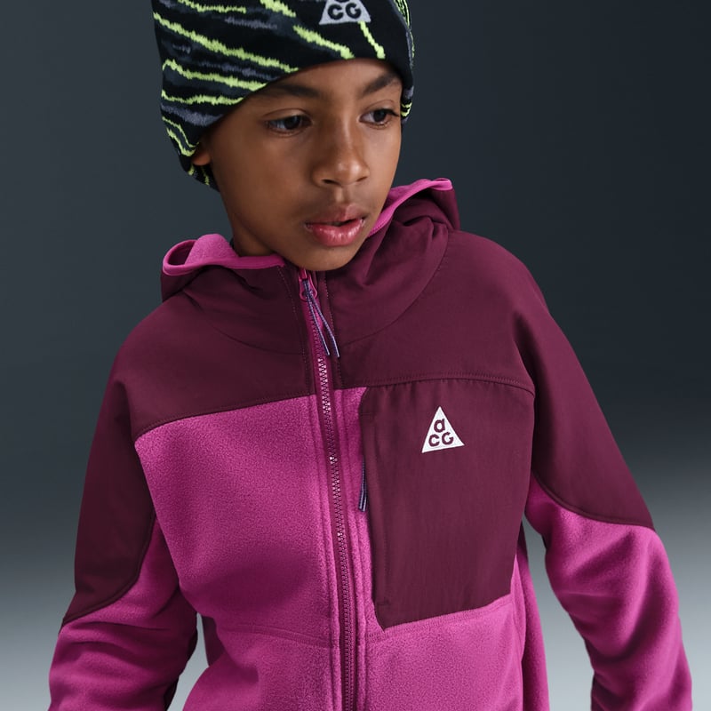 Nike ACG "Wolf Tree" Polartec Full-Zip Hettegenser "Cactus Flower & Bordeaux" | Barn | | 03 | SPORTSHOWROOM