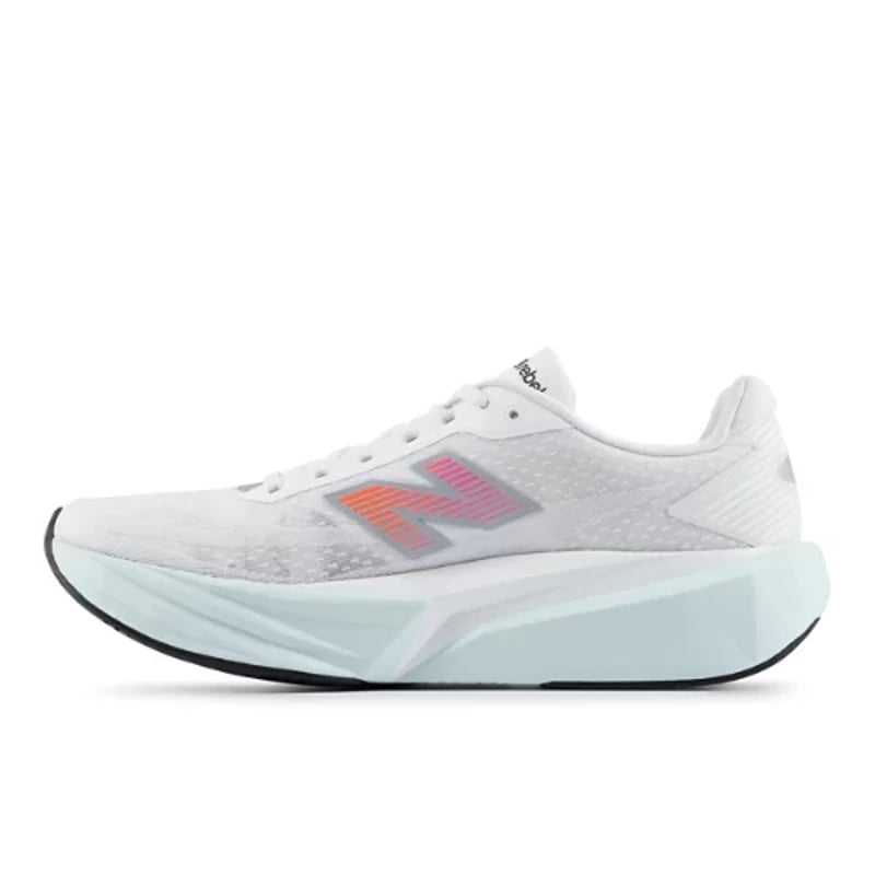 Tekaški copati New Balance FuelCell Rebel v5 "White & Pink Heat" | Moški | Tek | 01 | SPORTSHOWROOM
