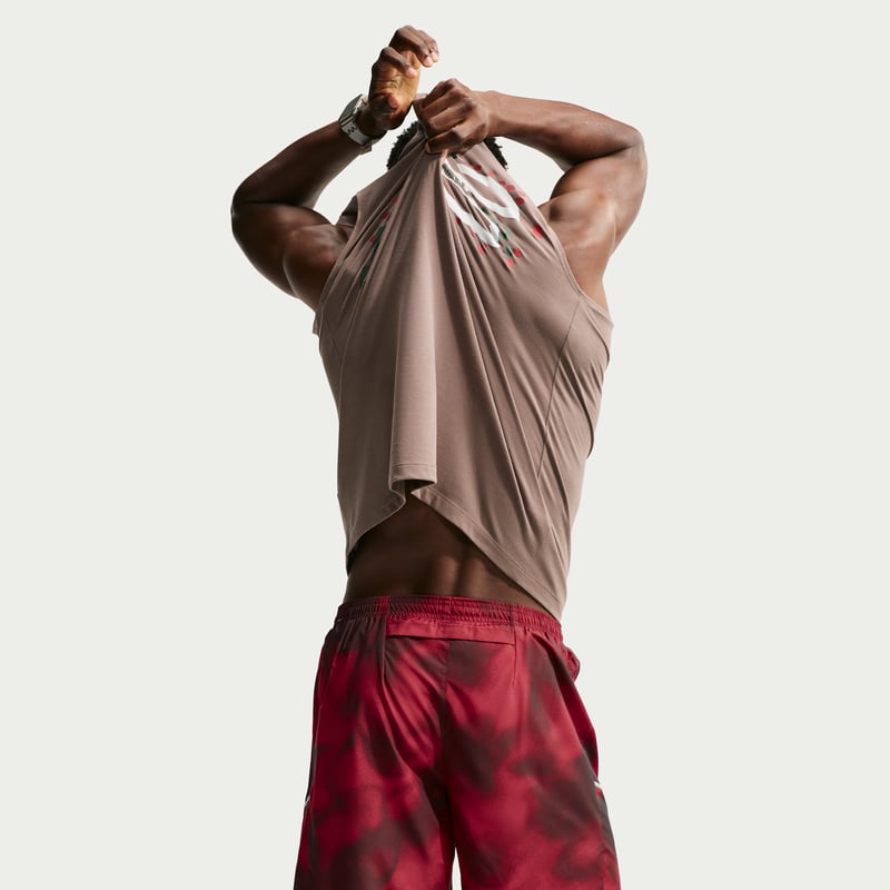 Pantalones cortos Nike Miler Dri-FIT 7" Brief-Lined Printed "Light Crimson" | Hombre | Correr | 03 | SPORTSHOWROOM