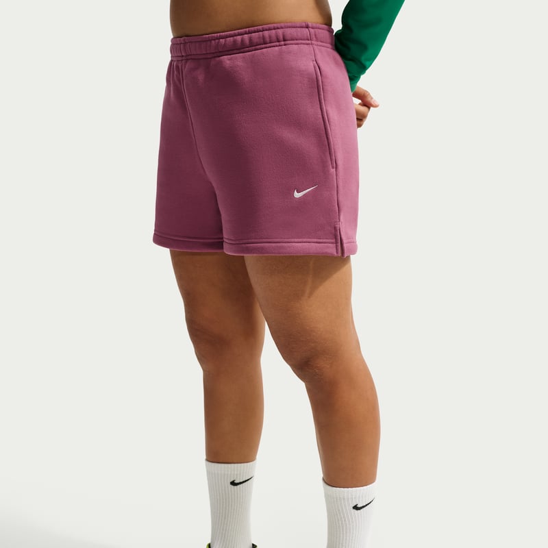 Nike Studio Fleece Medium Weight Mid-Rise Shorts "Pink Smoke & Sail" | Dame | | 01 | SPORTSHOWROOM