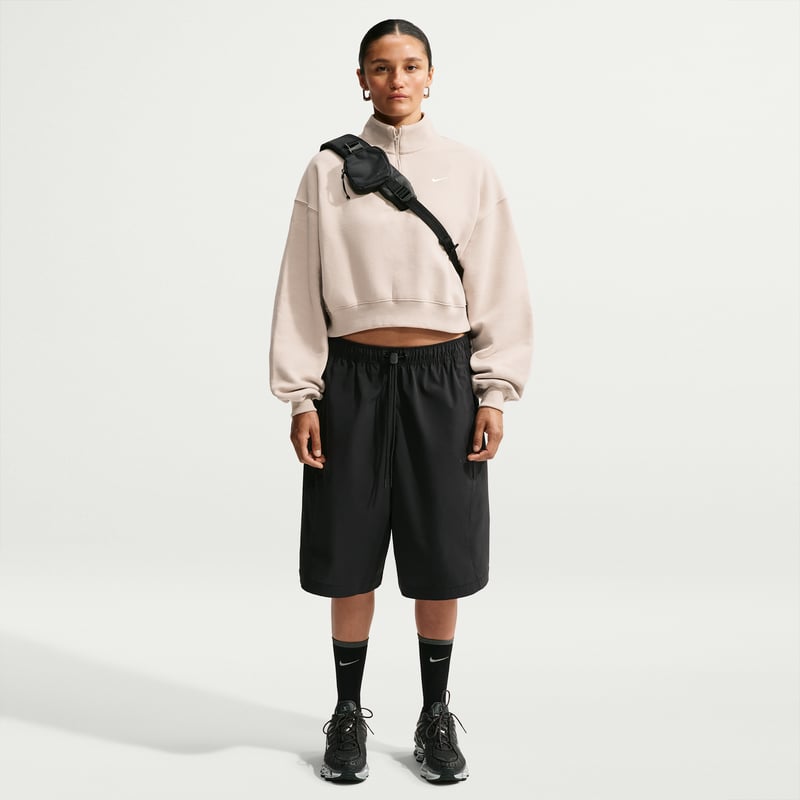 Nike Studio Fleece Medium Weight Oversized 1/4-Zip Cropped Topp "Cream II & Sail" | Dame | | 03 | SPORTSHOWROOM