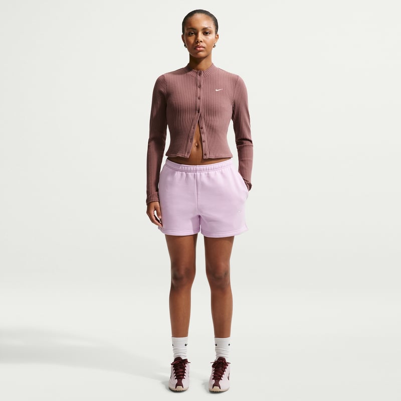 Nike Studio Fleece Medium Weight Mid-Rise Shorts "Bleached Lilac & Sail" | Dame | | 00 | SPORTSHOWROOM