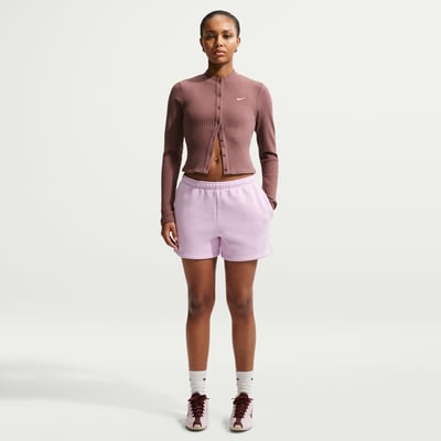 Nike Studio Fleece Medium Weight Mid-Rise Shorts "Bleached Lilac & Sail" | Dame | | 00 | SPORTSHOWROOM