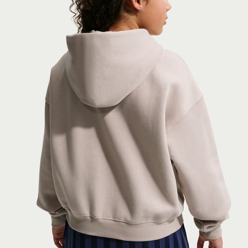 Nike Studio Fleece Oversized Full-Zip Hettegenser "Moon Particle & White" | Barn | | 01 | SPORTSHOWROOM