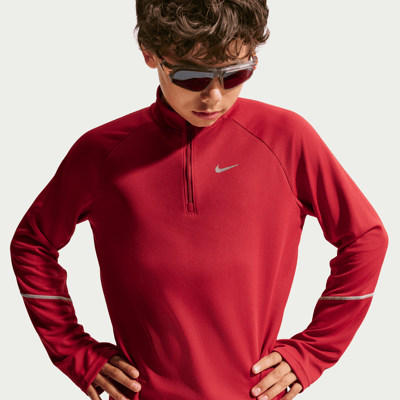 Top Nike Miler Dri-FIT 1/2-Zip "Tough Red" | Niños | Correr | 01 | SPORTSHOWROOM