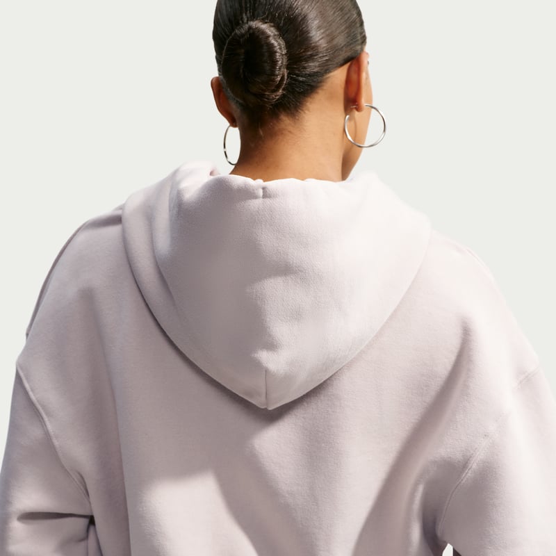 Nike Studio Fleece Medium Weight Oversized Full-Zip Cropped Hettegenser "Cream II & Sail" | Dame | | 01 | SPORTSHOWROOM