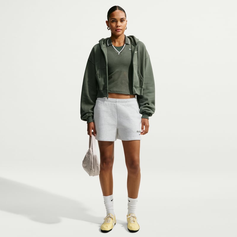 Nike Studio Fleece Medium Weight Mid-Rise Shorts "Birch Heather" | Dame | | 00 | SPORTSHOWROOM